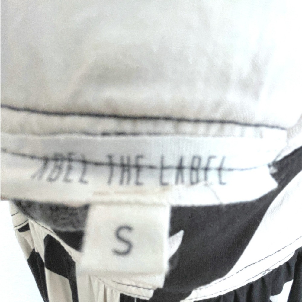 Anthropologie Abel the Label Black White Abstract Print Tiered Maxi Dress S - Picture 4 of 10